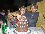 Joint Effort - cutting the chocolate  cake