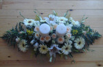 Double candle wedding table arrangements