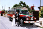 Chicken bus with your own name plate for weddings in Cyprus