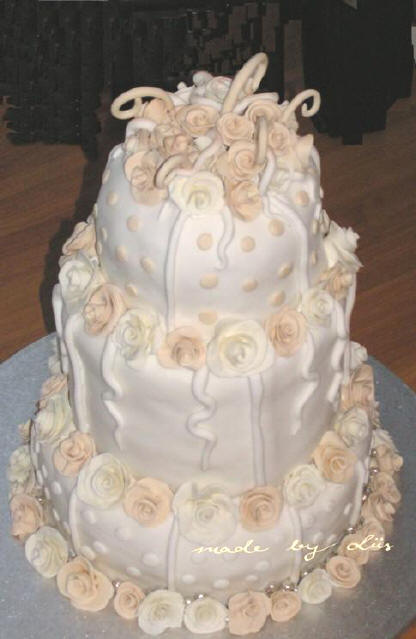 Whimsy Cream and White Wedding Cake