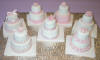 Wedding cake mini's - have one each - what a lovely idea