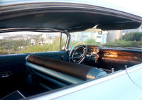 The interior of our 1959 Cadilac to take you to the church or registry office in Cyprus - pure Americana