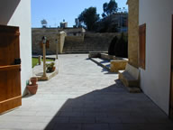 Courtyard for a fine entrance at a wedding location near Limassol in Cyprus.