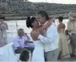 Yacht wedding kiss - a romantic moment